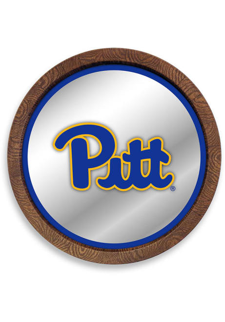 Blue Pitt Panthers Faux Barrel Top Mirrored Sign