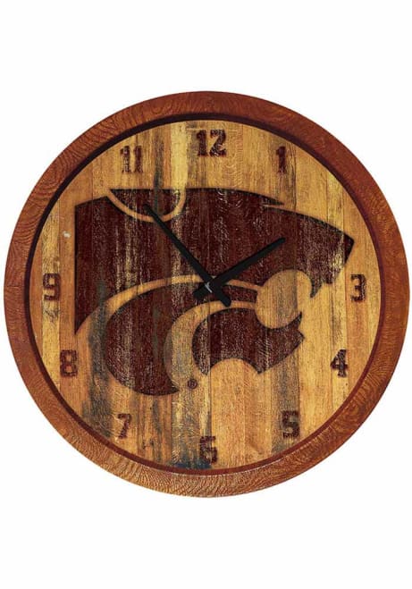 Purple K-State Wildcats Branded Faux Barrel Top Wall Clock