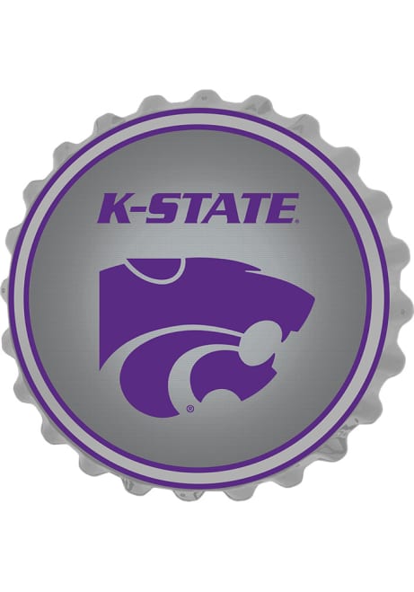 Purple K-State Wildcats Logo Bottle Cap Wall Sign