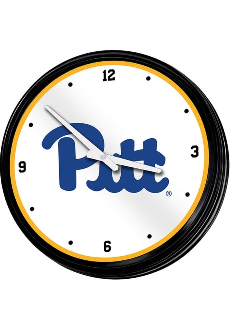 Gold Pitt Panthers Retro Lighted Wall Clock