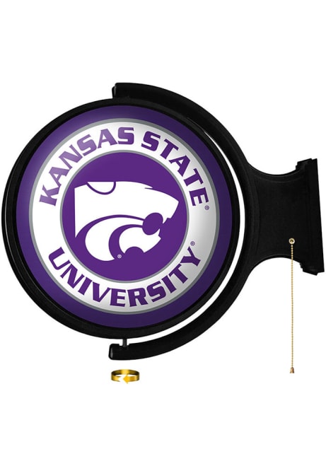 Purple K-State Wildcats Round Rotating Lighted Sign