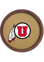 Utah Utes Faux Barrel Framed Cork Board Sign