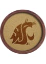 Washington State Cougars Logo Faux Barrel Framed Cork Board Sign