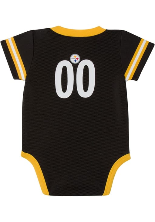 Pittsburgh Steelers Baby Black Dazzle Short Sleeve One Piece