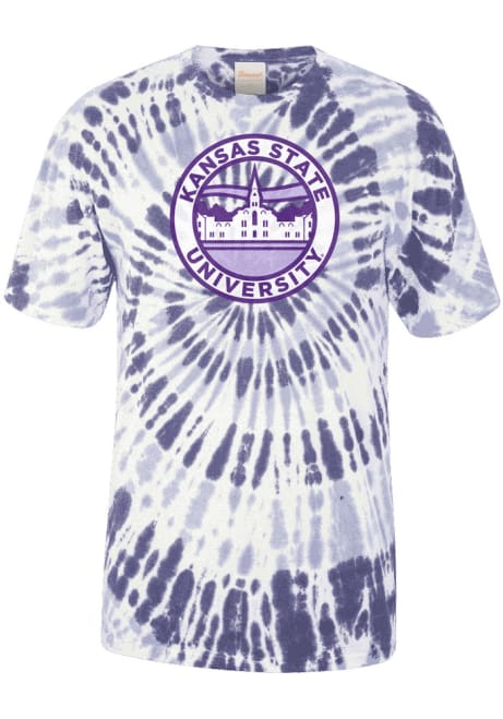 K-State Wildcats Purple Uscape Spiral Tie Dye Short Sleeve T Shirt