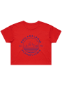 Philadelphia Women's Red Starry Scape Cropped Short Sleeve T-Shirt