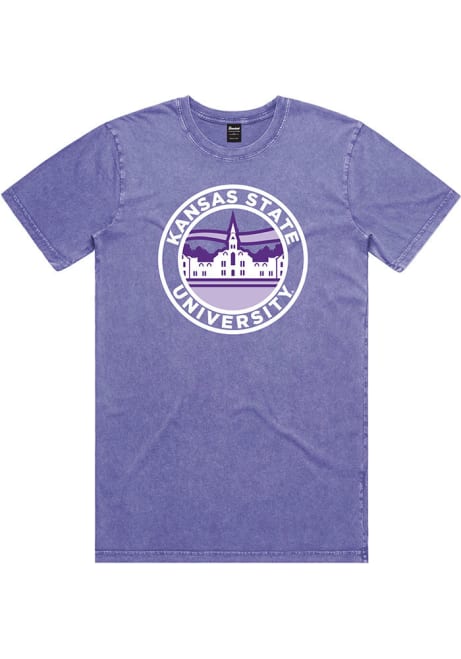 K-State Wildcats Purple Uscape Stone Wash Geo Short Sleeve T Shirt