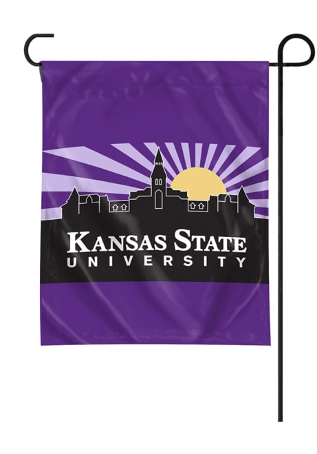 Purple K-State Wildcats Starburst Sky Garden Flag