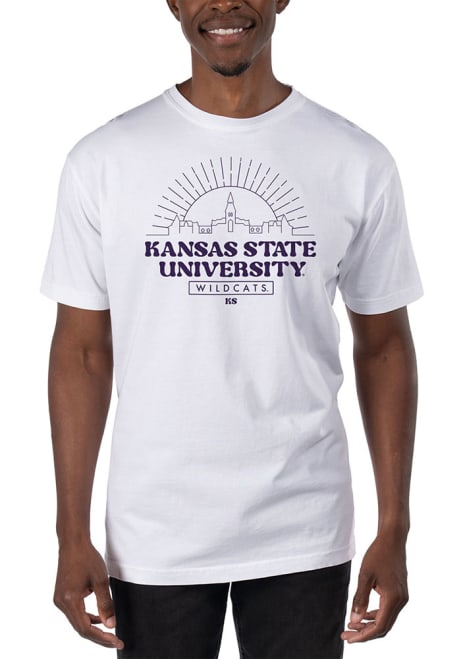 K-State Wildcats White Uscape Garment Dyed Logo Short Sleeve T Shirt