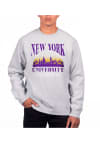 Main image for Uscape NYU Violets Mens Grey Heather Heavyweight Long Sleeve Crew Sweatshirt