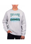 Main image for Uscape Tulane Green Wave Mens Grey Heather Heavyweight Long Sleeve Crew Sweatshirt