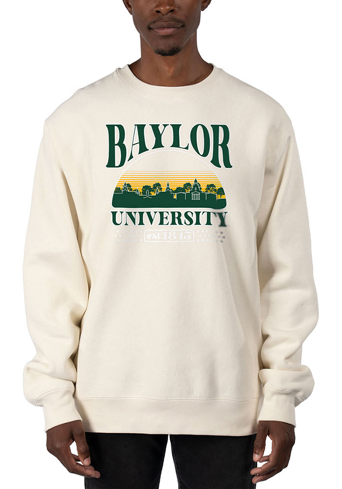 Men s Uscape Apparel Cream Baylor Bears Premium Heavyweight Pullover Sweatshirt Size Large