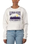 Main image for Womens K-State Wildcats White Uscape Pigment Dyed Crop Crew Sweatshirt
