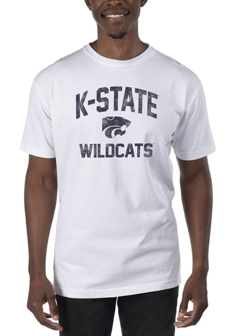 K-State Wildcats White Uscape Dyed Vintage Logo Short Sleeve T Shirt