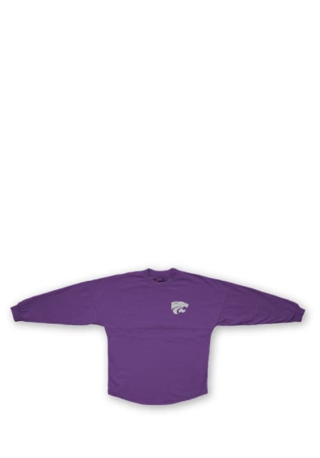 Womens K-State Wildcats Purple Pressbox Sequin Sweeper LS Tee