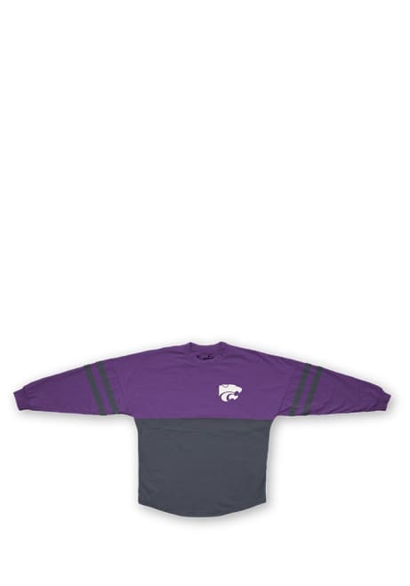 Womens K-State Wildcats Purple Pressbox Varsity Sweeper LS Tee