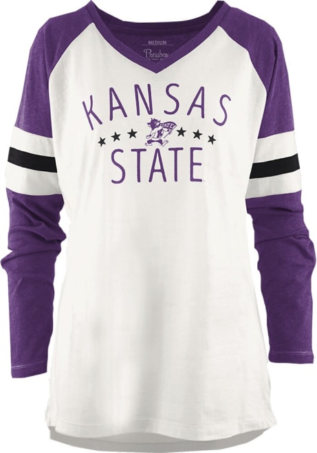 Womens K-State Wildcats Purple Pressbox Pomona LS Tee