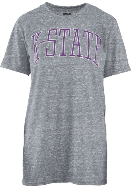 K-State Wildcats Grey Pressbox Bell Lap Short Sleeve T-Shirt