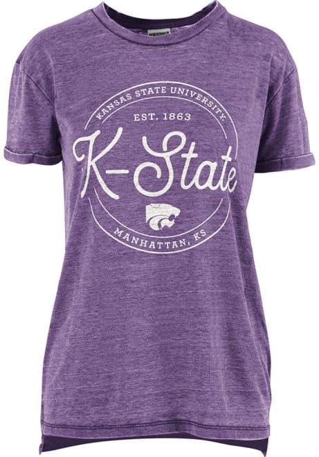 K-State Wildcats Purple Pressbox Ella Seal Short Sleeve T-Shirt