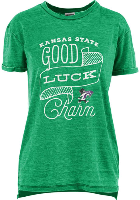 K-State Wildcats Kelly Green Pressbox Lucky Charm Short Sleeve T-Shirt