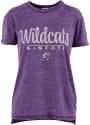 K-State Wildcats Womens Cherie Vintage Boyfriend Crew Neck T-Shirt - Purple