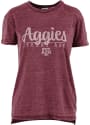 Texas A&M Aggies Womens Cherie Vintage Boyfriend Crew Neck T-Shirt - Maroon