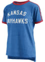 Kansas Jayhawks Womens Melange Novak Ringer T-Shirt - Blue