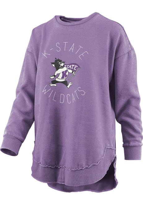 Womens K-State Wildcats Purple Pressbox Bakersfield Crew Sweatshirt