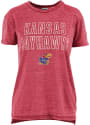 Kansas Jayhawks Womens Vintage Boyfriend T-Shirt - Red