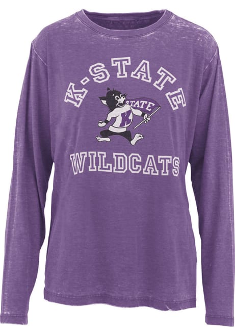 Womens K-State Wildcats Purple Pressbox Selena LS Tee