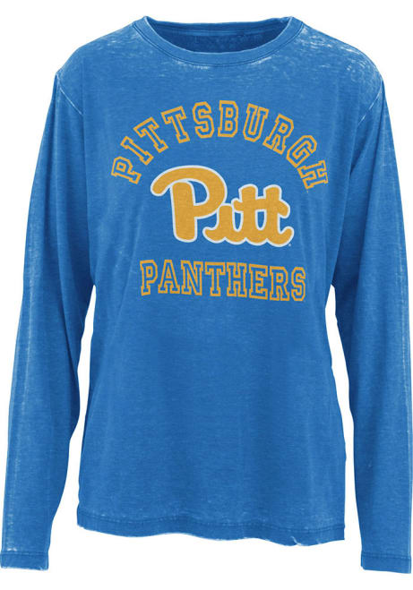 Womens Pitt Panthers Blue Pressbox Selena LS Tee