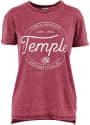 Temple Owls Womens Ella Seal T-Shirt - Crimson