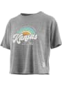 Kansas Jayhawks Womens Sunrise Script T-Shirt - Grey