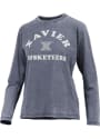 Xavier Musketeers Womens Vintage Burnout T-Shirt - Navy Blue