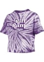 TCU Horned Frogs Womens Tie Dye Campus Crop T-Shirt - Purple