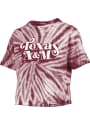 Texas A&M Aggies Womens Tie Dye Campus Crop T-Shirt - Maroon