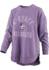 Main image for Womens K-State Wildcats Purple Pressbox Vintage Poncho Crew Sweatshirt