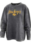 Main image for Pressbox Iowa Hawkeyes Womens Black Gertrude Corded Crew Sweatshirt