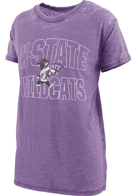 K-State Wildcats Purple Pressbox Burnout Maxine Short Sleeve T-Shirt