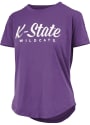 K-State Wildcats Womens Pressbox Rounded Bottom Aleena T-Shirt - Purple