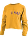 LSU Tigers Womens Fight Song Cropped T-Shirt - Gold