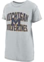Michigan Wolverines Womens Burnout Maxine T-Shirt - Grey