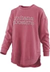 Main image for Womens Indiana Hoosiers Crimson Pressbox Burnout Blue Jean Baby Poncho Crew Sweatshirt