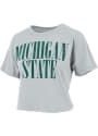 Michigan State Spartans Womens Burnout Showtime Crop T-Shirt - Grey