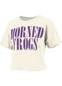 TCU Horned Frogs Womens Burnout Showtime Crop T-Shirt - Ivory