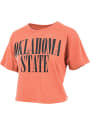 Oklahoma State Cowboys Womens Burnout Showtime Crop T-Shirt - Orange