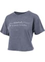 Xavier Musketeers Womens Burnout Valdosta Crop T-Shirt - Navy Blue