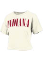 Indiana Hoosiers Womens Burnout Showtime Crop T-Shirt - Ivory