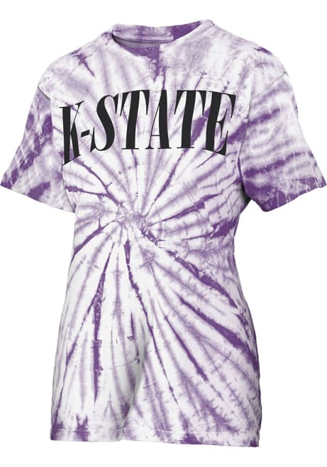 K-State Wildcats Purple Pressbox Tie Dye Showtime Short Sleeve T-Shirt