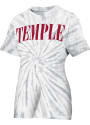 Temple Owls Womens Tie Dye Showtime T-Shirt - Grey